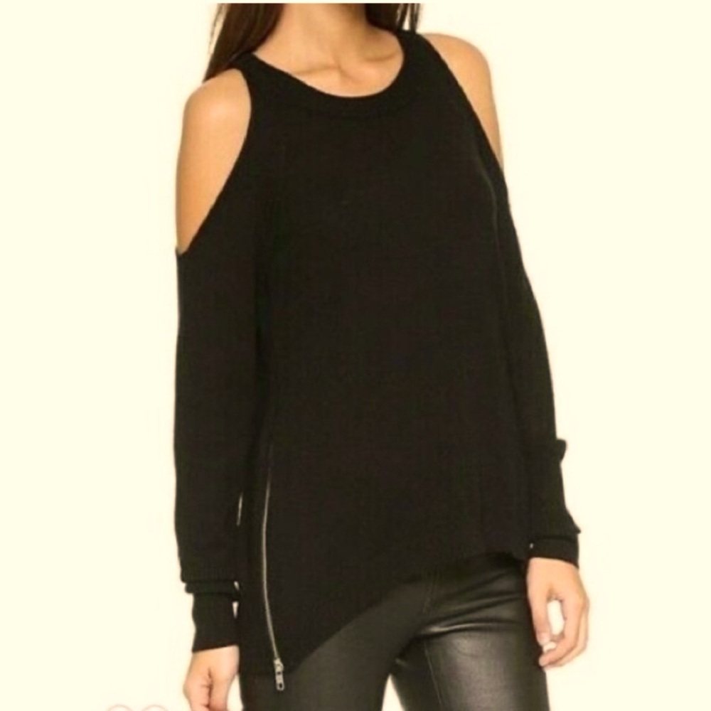 RAMY Brook Tasha Could Shoulder Zipper Merino Wool Sweater